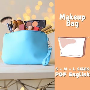 Makeup Bag Sewing Pattern Cosmetic Bag Organizer PDF Pattern Women Travel Zipper Pouch Pattern Storage Bag Pattern