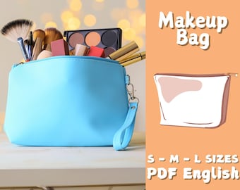 Cosmetic Bag Sewing Pattern: Women's Travel Zipper Pouch (PDF Pattern)