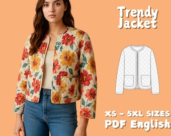 Quilted Patchwork Jacket Sewing Pattern: Women's Overcoat (PDF Pattern)