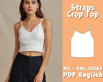 Linen Crop Top Sewing Pattern: V-Neck Tank, Beginner Friendly (PDF Pattern)