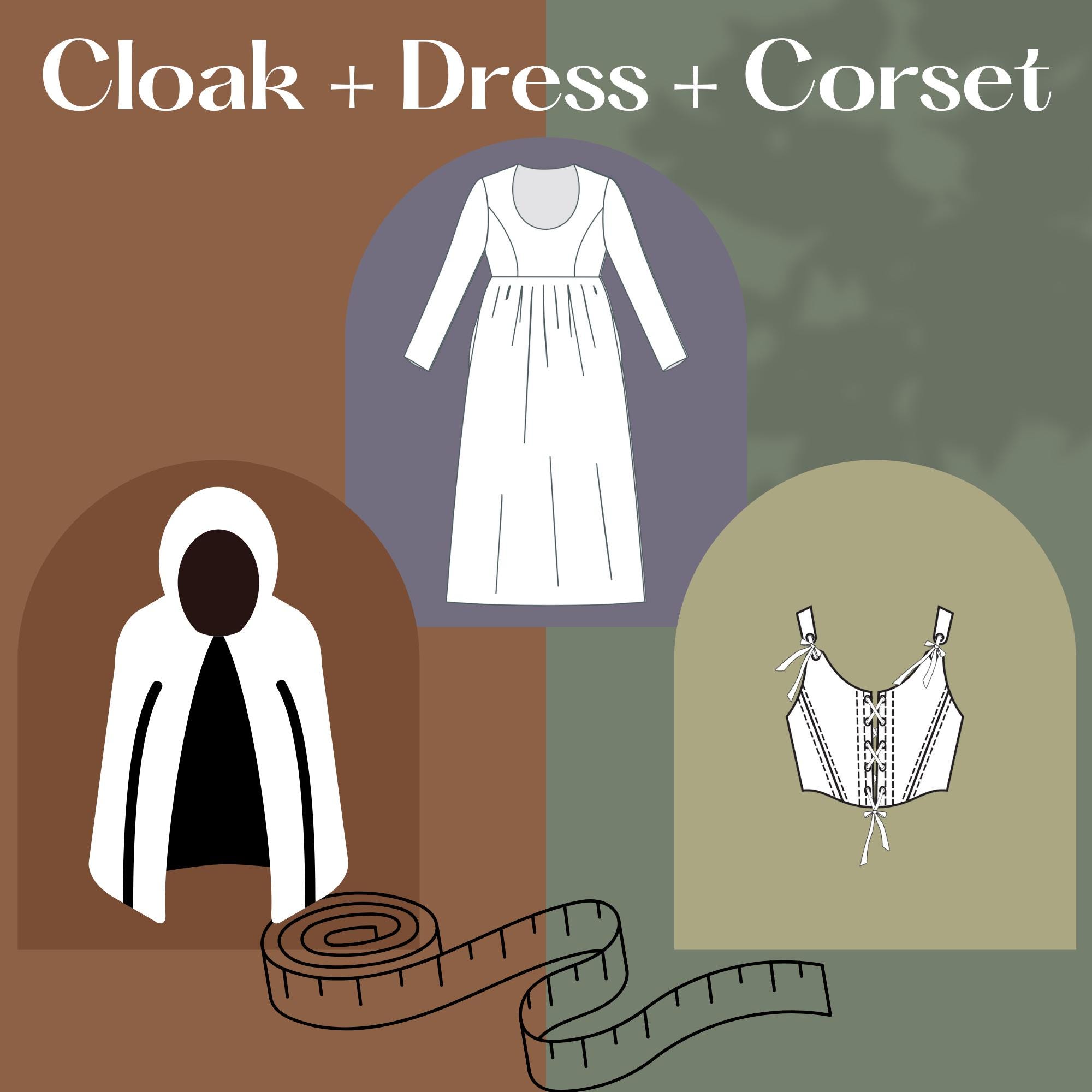Cosplay Robe Patterns Cosplay Costume Sewing Pattern: Cloak, Dress, Corset (PDF Pattern) - Etsy
