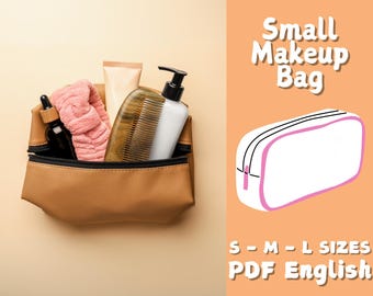 Boxy Quilted Makeup Bag Sewing Pattern: Zippered Cosmetic Organizer (PDF Pattern)