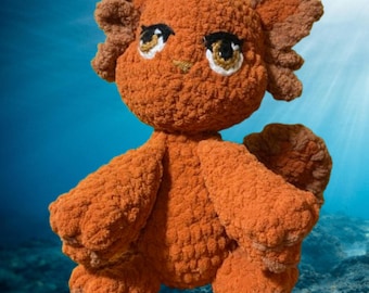 Axolotl Kitty Plushie - Handgemaakt amigurumi-haakspeelgoed