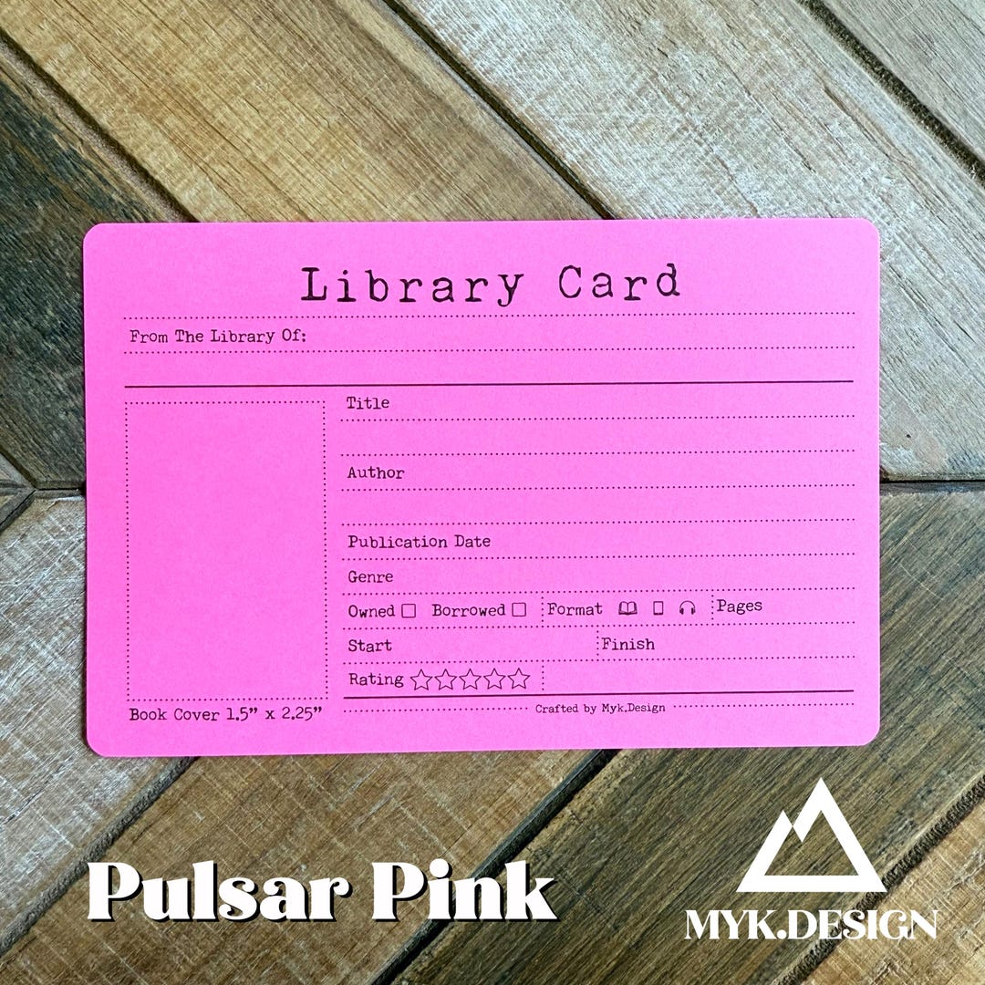 Pulsar Pink Library Card Sets | 4” X 6” | Sturdy Cardstock Notecards ...