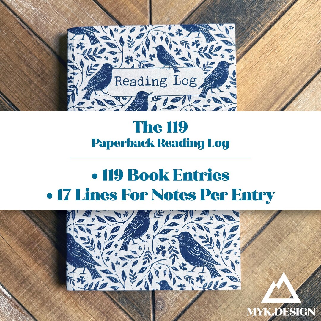 The 119 - Paperback Reading Log Notebook - Navy Birds Cover Design | 5. ...