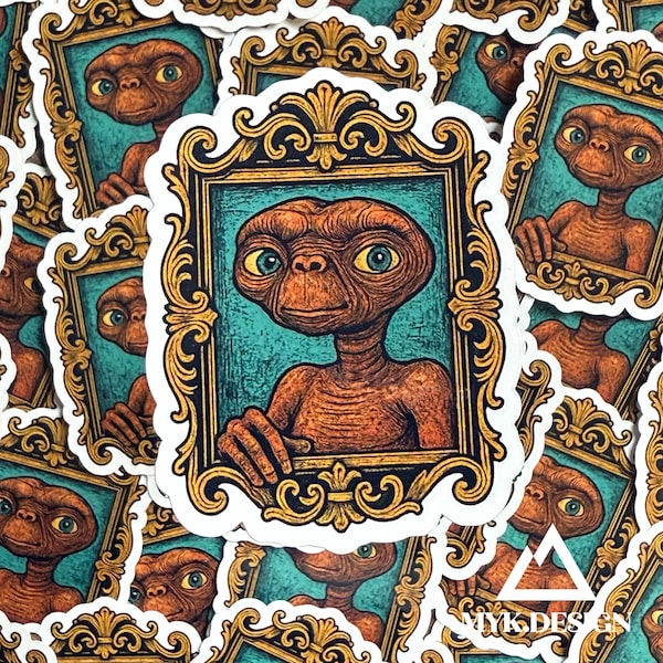 E.T., Intergalactic Icon of Friendship  | 3” & 6" Weatherproof 80s Sticker