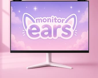 Custom 3D Cat Ears for Monitor, Screen Ears, Kawaii Monitor Topper, Cute PC Gaming & Office Desk Accessories, Desk Decor, Gamer Gift