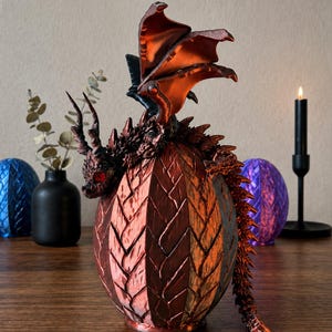 Extra stort drakeägg | Enormt fantasiägg | Sömlös design | Dold förvaring | 3D-utskriven | Gåva till drakeälskare
