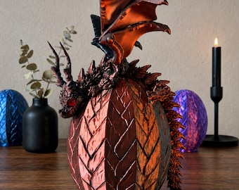 Extra Large Dragon Egg | Huge Fantasy Egg | Seamless Scale Design | Hidden Storage | 3D Printed | Dragon Lover Gift