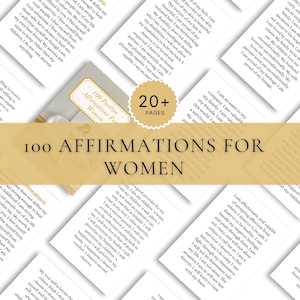 Afdrukbare 100 affirmaties voor vrouwen, positieve citaten over zelfliefde, motivatiekaarten mentaliteit, dagelijkse inspiratie, digitale download