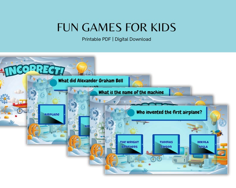 Inventions Trivia Game, Printable STEM Activity (digital Download) - Etsy