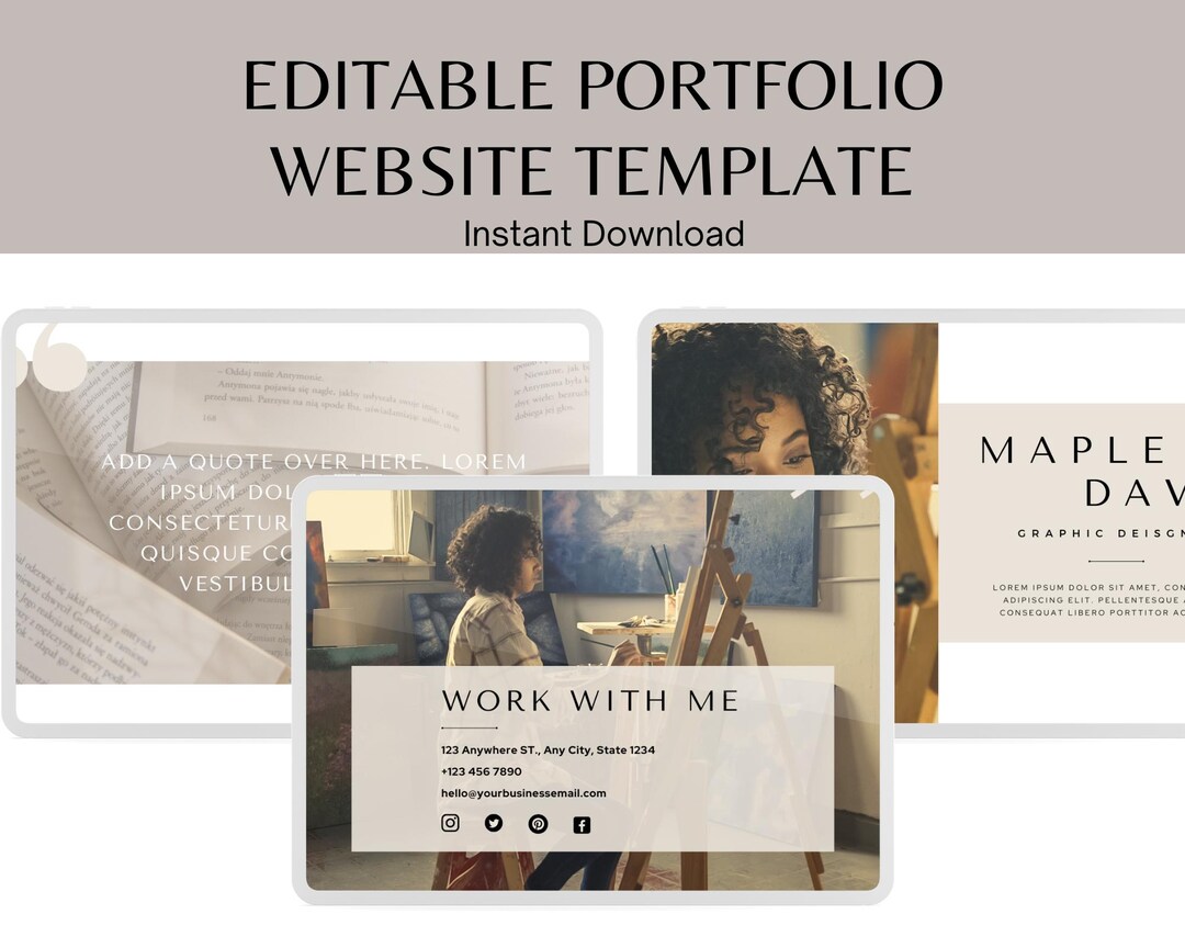 Editable Portfolio Website Template, Canva Website for Creatives, Fully ...