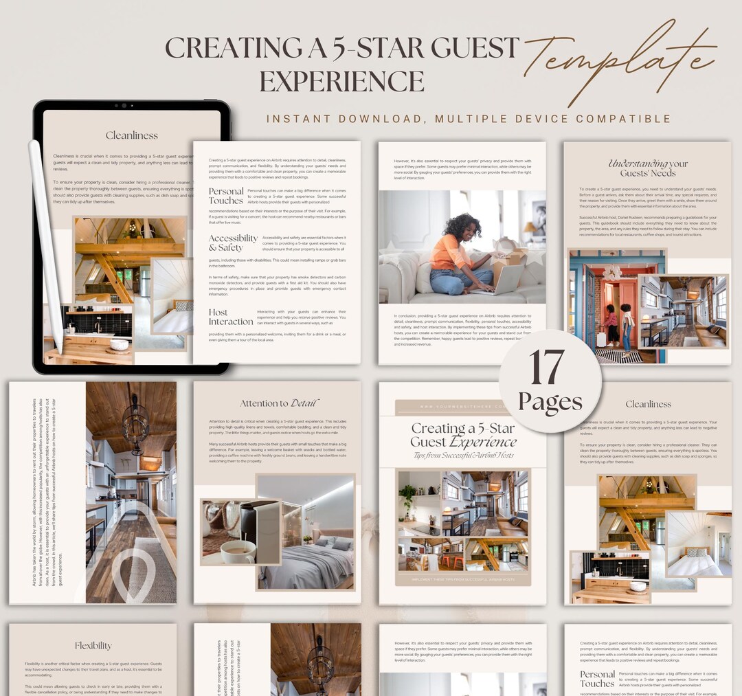 Airbnb Host Guide: 5-star Guest Experience Template (editable PDF ...