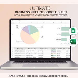Business Pipeline Google Sheet | Sales & Client Tracker | Leads, Deals, Revenue Forecasting | CRM Spreadsheet | Instant Download