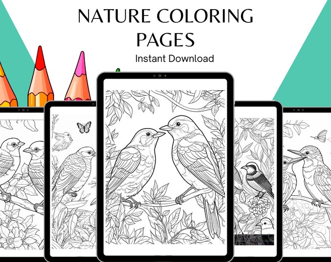 Bird Coloring Book for Adults: Stress Relief & Relaxation (digital ...