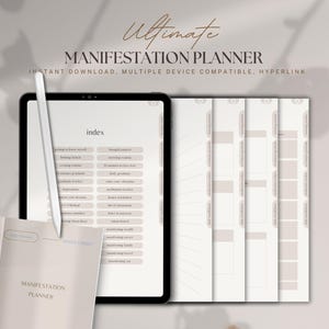 Digital Manifestation Planner | Goal Setting and Law of Attraction Journal | Vision Board and Affirmation Tracker | GoodNotes and PDF