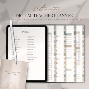 Digital Teacher Planner | Lesson Plan and Grade Tracker | Classroom Organizer and Schedule Planner | GoodNotes and PDF