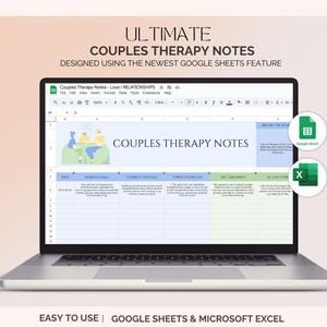 Couples Therapy Notes Template | Relationship Journal & Session Tracker | Counseling Worksheet | Digital PDF | Instant Download
