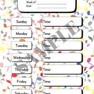 Weekly Practice Log Download