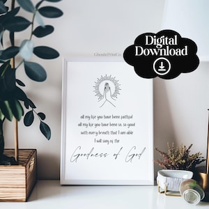The Goodness of God Lyrics Wall Art, Faith-Inspired Printable, Christian Home Decor, Uplifting Wall Art, Worship Song Lyric Print, Digital
