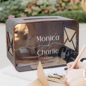 Hochzeitsgeschenk für Paare, personalisierte rustikale Holzhochzeitskartenbox, Kartenbox für Hochzeiten, Hochzeitsgedenkbox, Spardose aus Holz