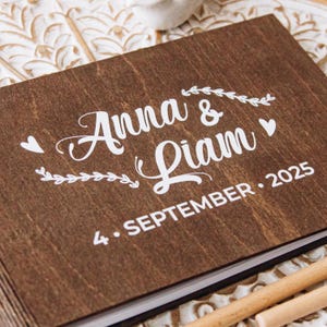 Libro de visitas con fotos de boda Polaroid, libro de recuerdos familiares, regalos de aniversario para parejas, álbum de fotos de madera familiar, regalo para ella