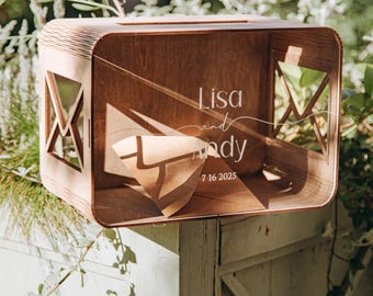 Wedding Centerpieces Decor, Personalized Rustic Wooden Wedding Card Box, Wedding Gift for Couple, Unique Anniversary Gift for Her, Sign