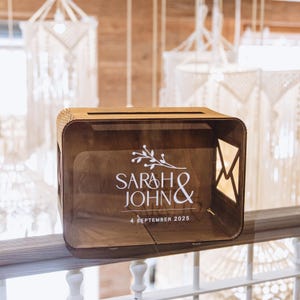 Wedding Card Box with Slot, Rustic Wedding Book Gift,  Personalized Wedding Guestbook, Custom Wooden Card Box, Wedding Décor, Guest Book