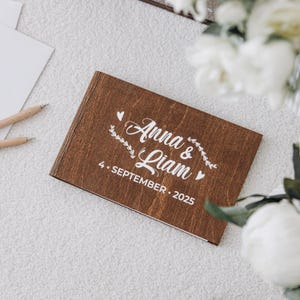 Libro de firmas Polaroid, libro de firmas de boda de madera, libro de firmas nupcial único con nombres, álbum de fotos, álbum de bodas, boda Sing