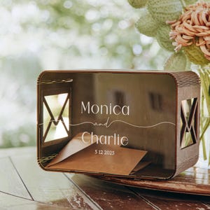 Hochzeitsgeschenk für Paare, rustikale Hochzeitskartenbox, personalisierte Kartenboxgeschenk, Hochzeitsdekorationen, Holzkiste und Sing, braune Hochzeitsbox