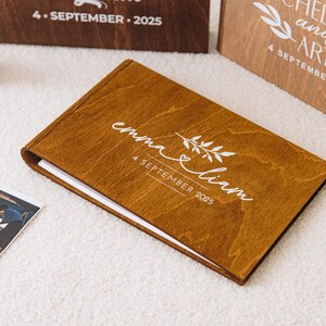 Libro de firmas de boda elegante, libro de firmas Polaroid, álbum para boda, libro de recuerdos de boda, libro de firmas único, libro de firmas personalizado, libro de firmas de madera