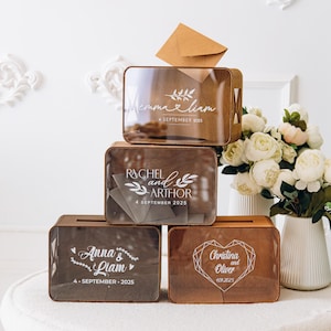 Scatola di legno per biglietti di nozze, scatola di biglietti di nozze personalizzata e set di libri degli ospiti, scatola regalo rustica per buste di nozze, regalo di nozze, decorazioni per matrimoni