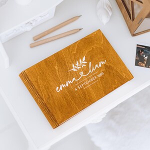 Libro de visitas de boda vintage, libro de visitas de madera, decoración personalizada para bodas, libro de visitas personalizado para cumpleaños, regalo de boda para la pareja.