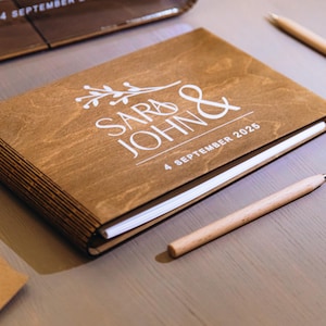 Caja de madera con tarjeta y libro de visitas para bodas, un regalo universal, caja de tarjetas, libro de visitas, decoración de boda personalizada, set de boda, libro de visitas para baby shower.