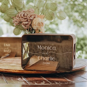 Caixa de madeira personalizada para cartões de casamento, caixa de cartões de formatura personalizada, caixa de presente para festa de aniversário, caixa exclusiva para envelope, placa de casamento