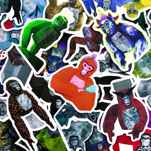 50 zufällige Gorilla-Aufkleber, Cartoon-Gorilla-Aufkleber, Geschenkaufkleber für Tierliebhaber, wasserdichte Aufkleber für Gepäck, Wasserflasche