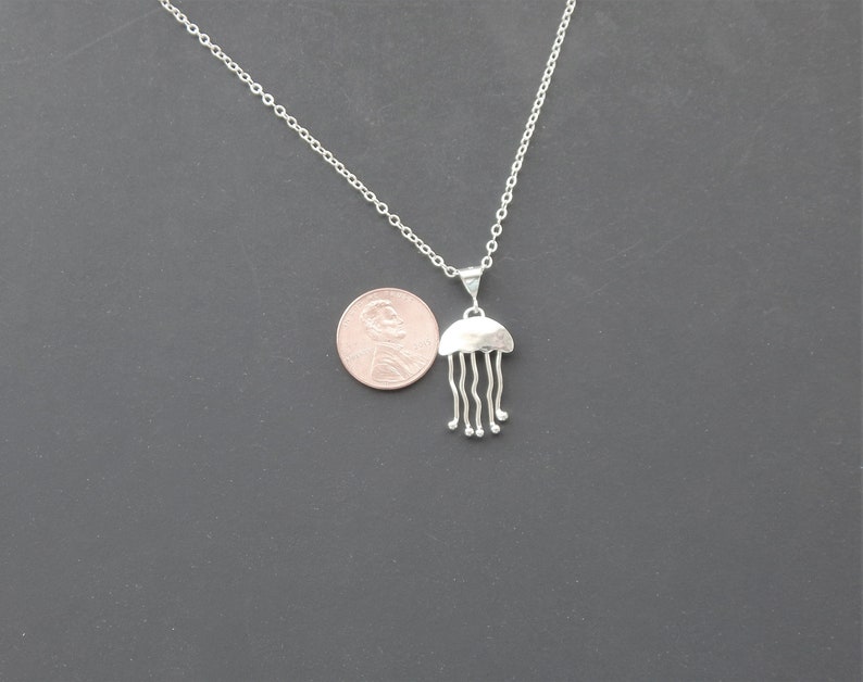 Petite Jellyfish Necklace Sterling Silver Necklace Artisan Etsy