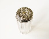 Antique vanity bottle Rare, amazing antique leaded crystal perfume bottle or vanity bottle with hallmarked silver engraved lid, dated 1854