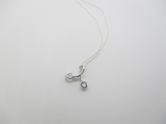 Sterling CZ necklace: Sweet hallmarked sterling s… - image 7