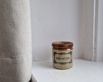 Rum butter pot: lovely traditional Moira English Stoneware rustic brown rum butter pot, kitchen canister, stoneware jar, stoneware canister