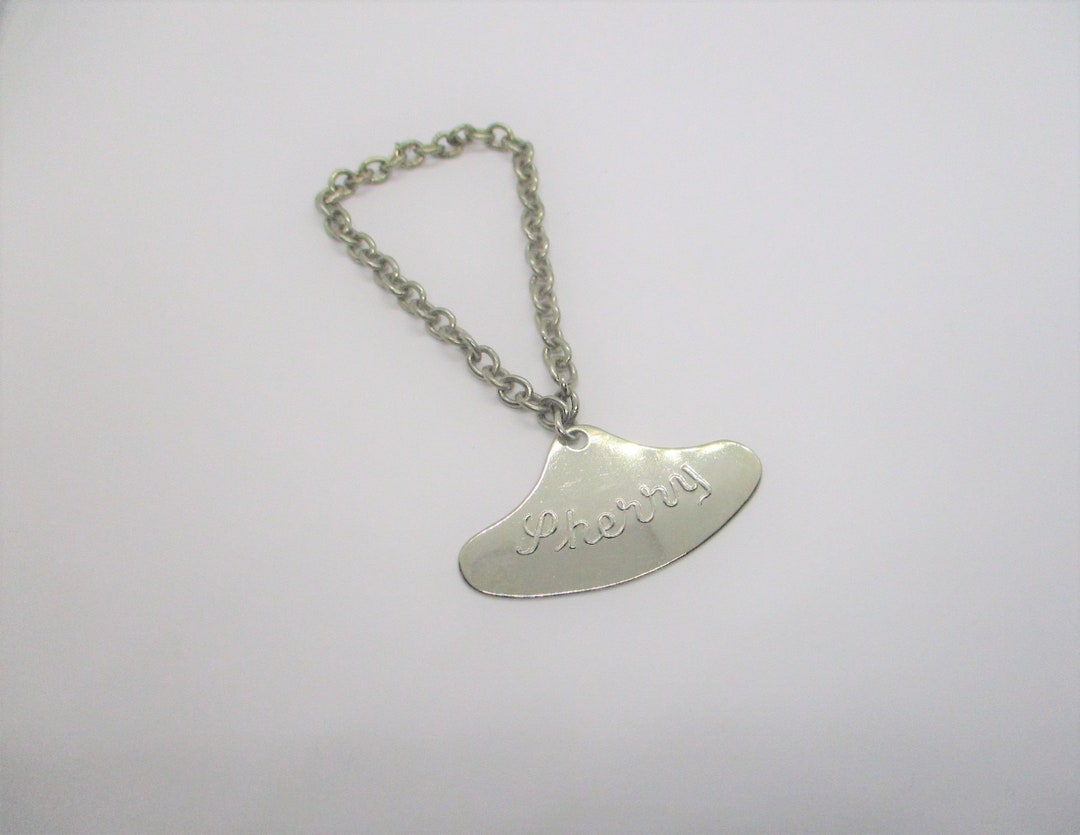 Vintage Decanter Tag: Shiny Stainless Steel Decanter Tag, Decanter ...