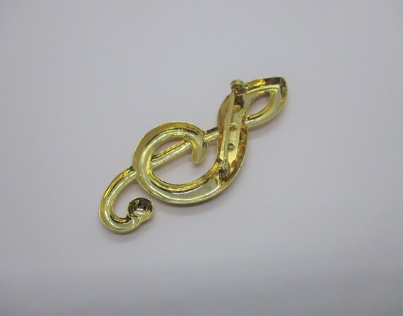 Treble clef brooch: Gorgeous, charming 1960s bril… - image 4
