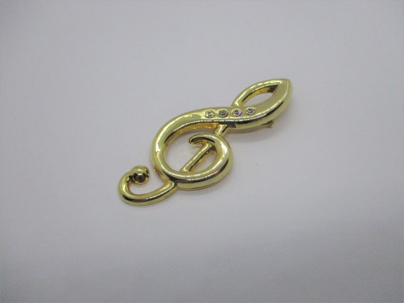 Treble clef brooch: Gorgeous, charming 1960s bril… - image 3