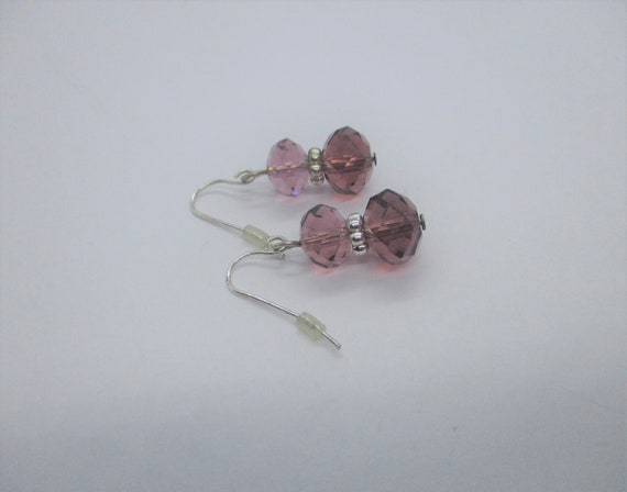 Purple glass earrings: Amazing purple crystal gla… - image 3