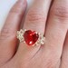 Ruby heart ring: Classic hallmarked sterling silver costume statement cubic zirconia and costume heart shaped cluster estate ring, size 6.5
