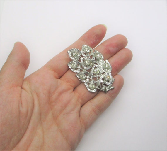 Rhinestone bouquet brooch: Dazzling 60s sparkly w… - image 3