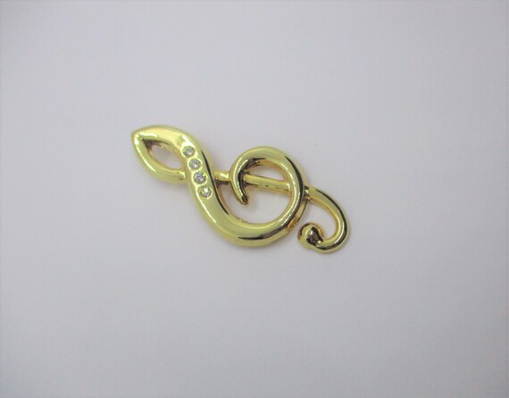 Treble clef brooch: Gorgeous, charming 1960s bril… - image 2
