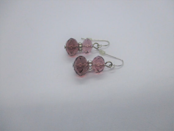 Purple glass earrings: Amazing purple crystal gla… - image 2