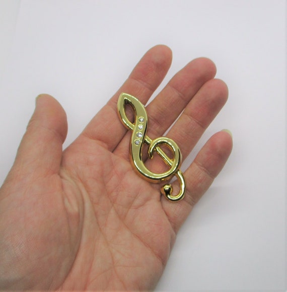 Treble clef brooch: Gorgeous, charming 1960s bril… - image 5