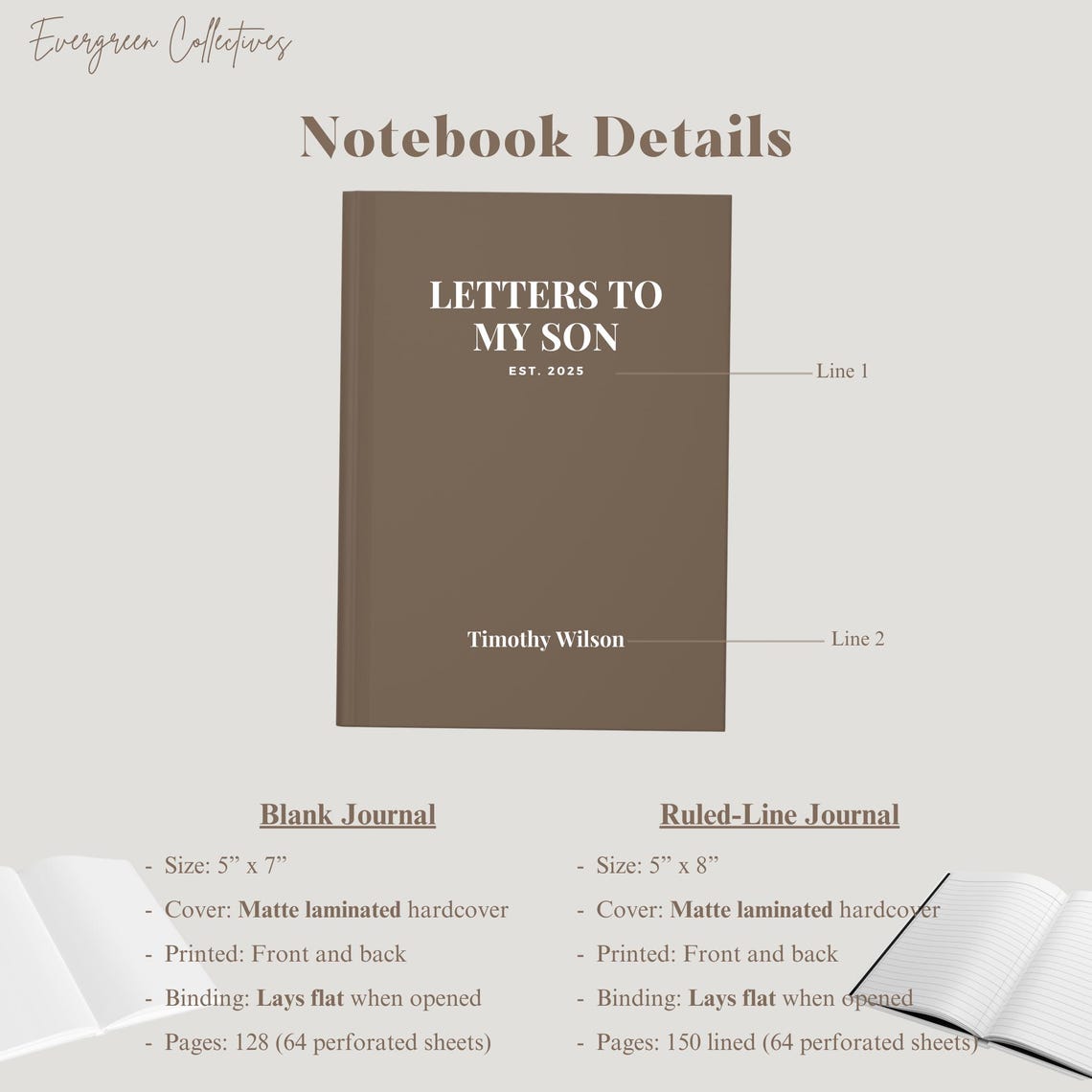 Letters to My Son Journal Personalized Baby Memory Book Newborn